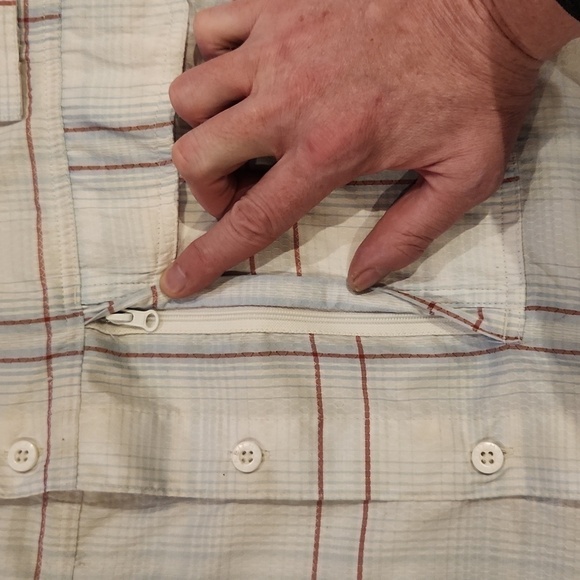 Habit Red White & Blue Plaid SPF 40+ Button-Up Shirt - Picture 5 of 11